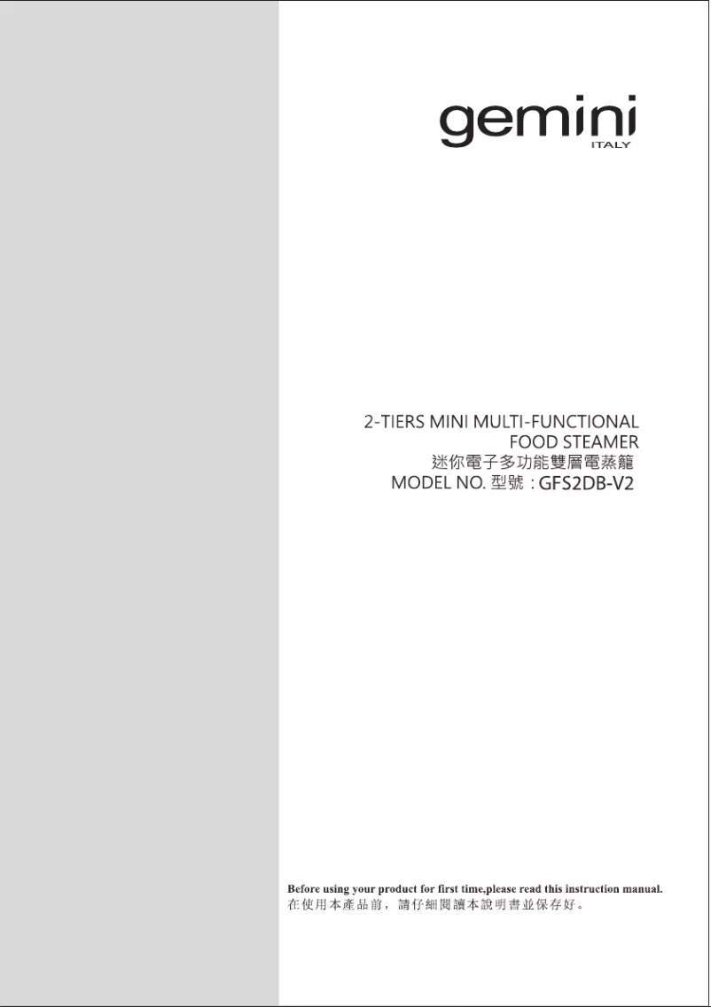 Page 1 de la notice Manuel utilisateur Gemini GFS2DB-V2