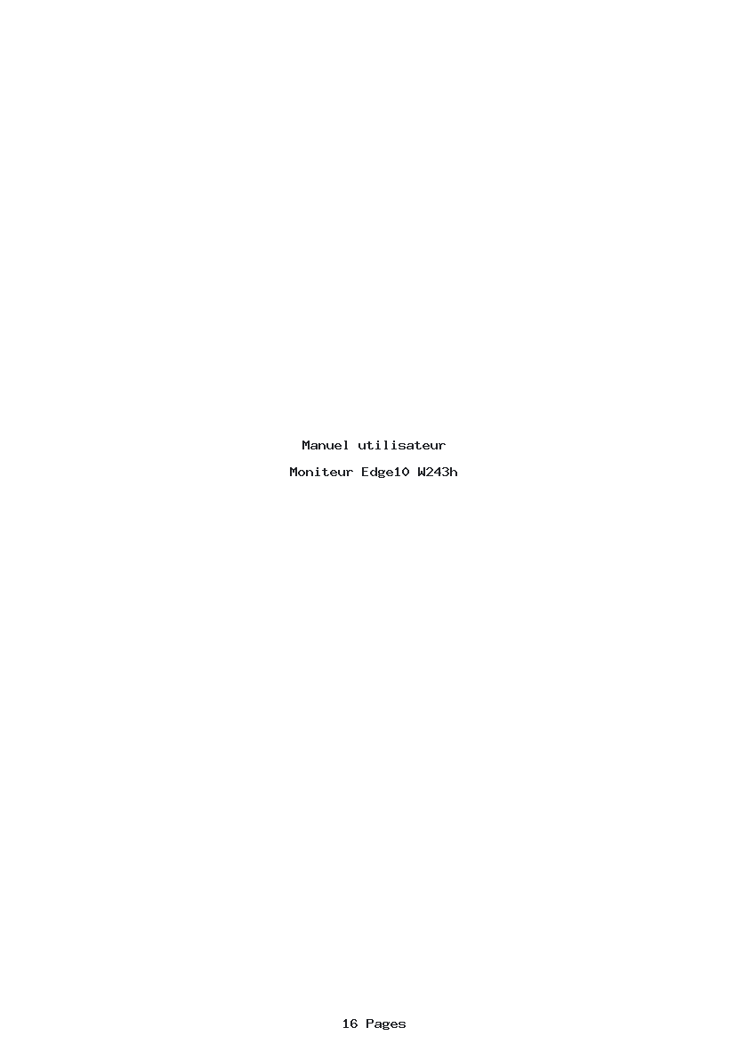 Page 1 de la notice Manuel utilisateur Edge10 W243h