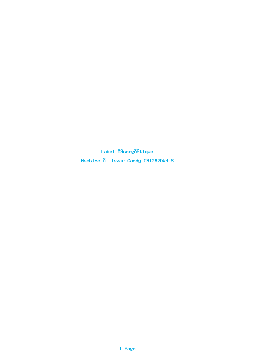 Image de la première page du manuel de l'appareil CS1292DW4-S
