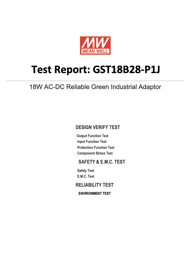 Página 1 del manual Ficha técnica Mean Well GST18B28-P1J