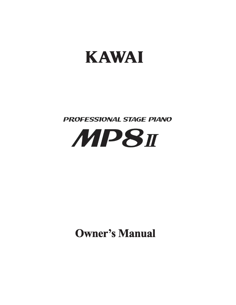 Page 1 de la notice Manuel utilisateur Kawai MP8II