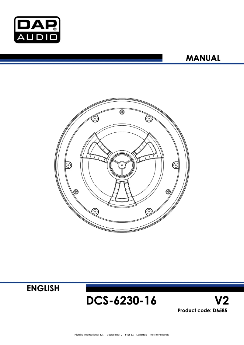 Page 1 of the manual User Manual DAP-Audio DCS-6230-16