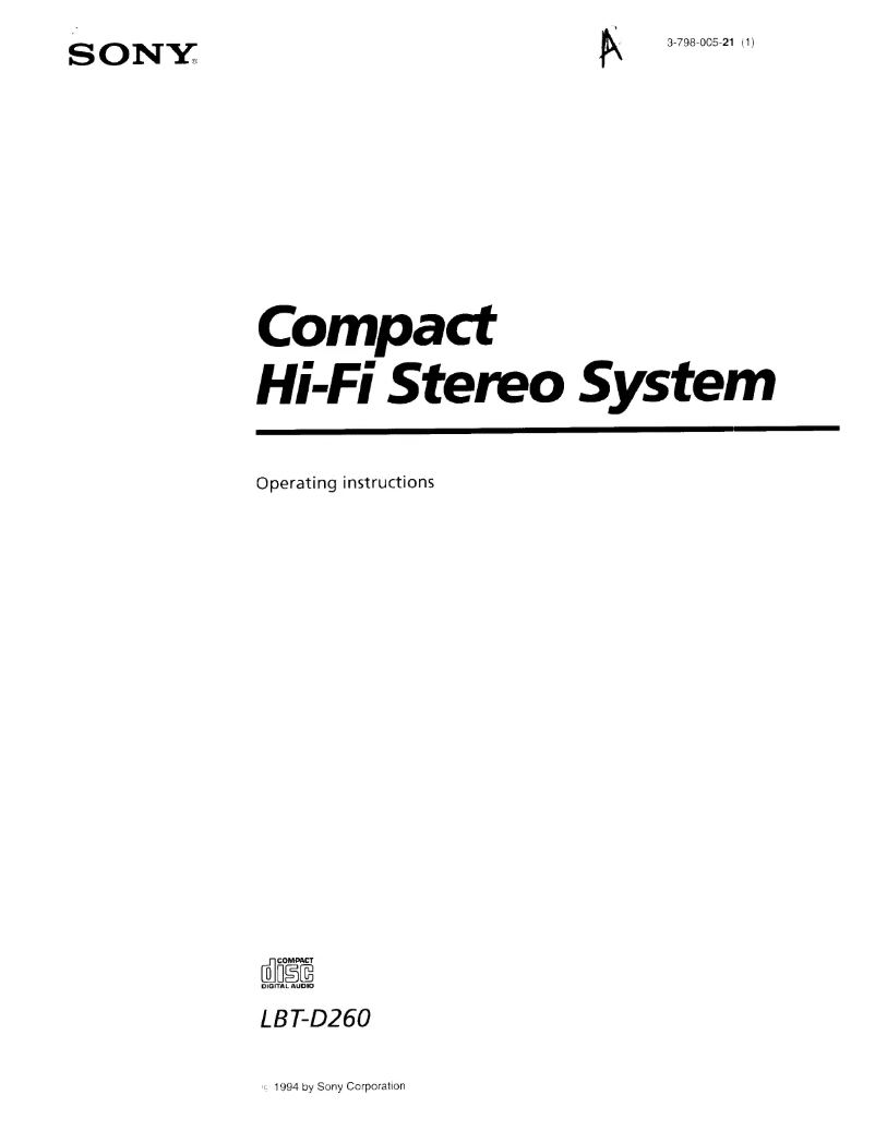 Page 1 de la notice Manuel utilisateur Sony LBT-D260