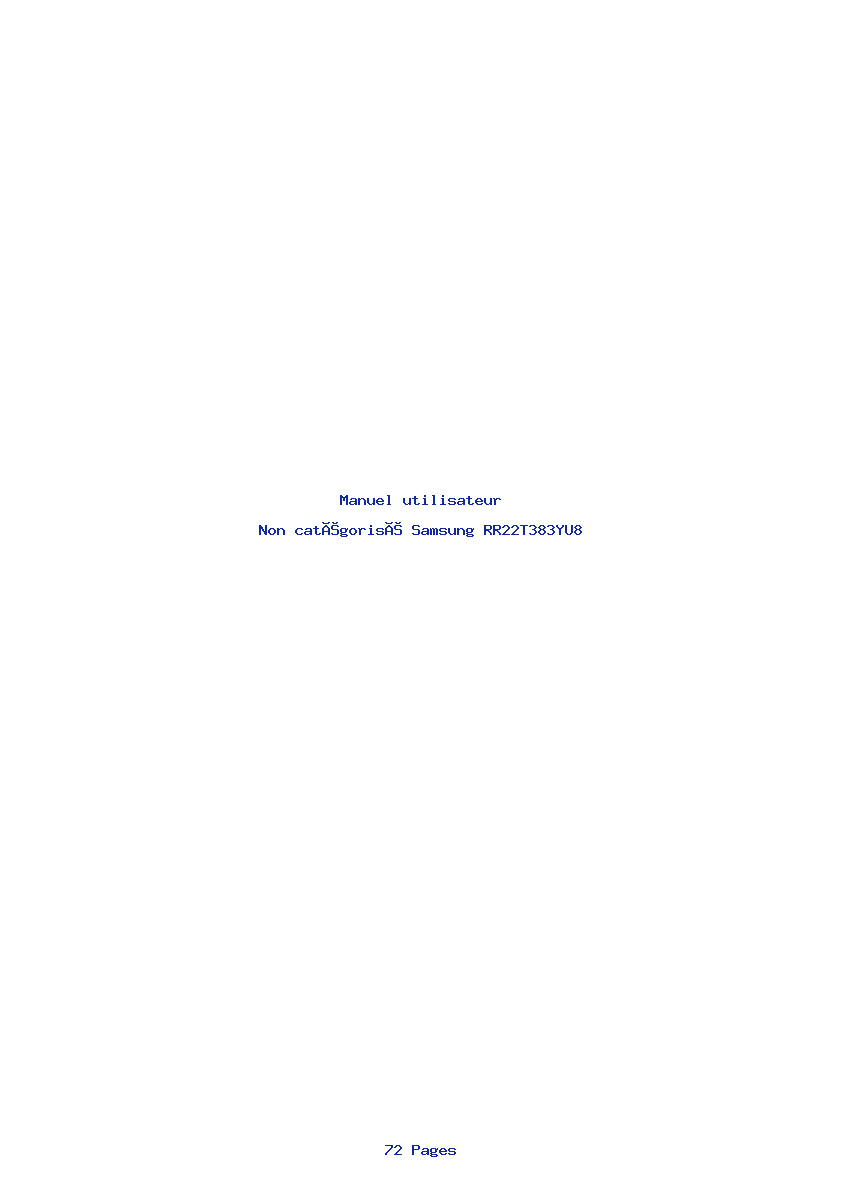 Page 1 de la notice Manuel utilisateur Samsung RR22T383YU8
