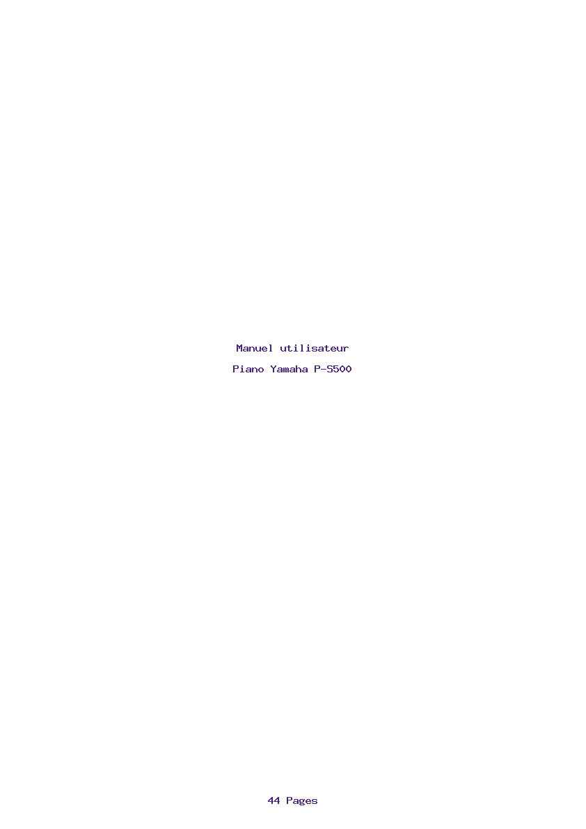 Page 1 de la notice Manuel utilisateur Yamaha P-S500