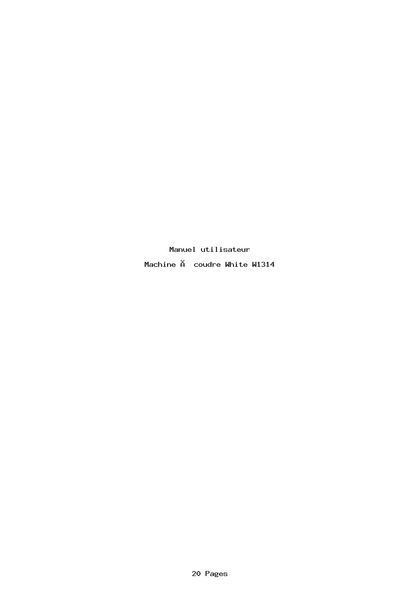 Page 1 de la notice Manuel utilisateur White W1314