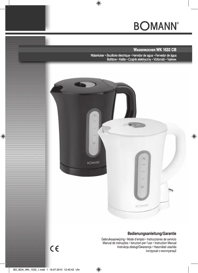 Page 1 de la notice Manuel utilisateur Bomann WK 1532 CB