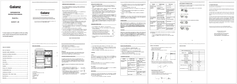Page 1 de la notice Manuel utilisateur Galanz GLR31TBKER