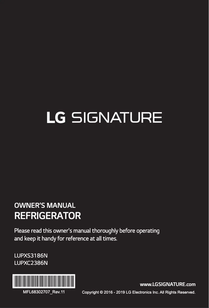 Page 1 de la notice Manuel utilisateur LG LUPXS3186N