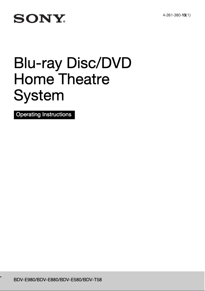 Page 1 de la notice Manuel utilisateur Sony BDV-T58