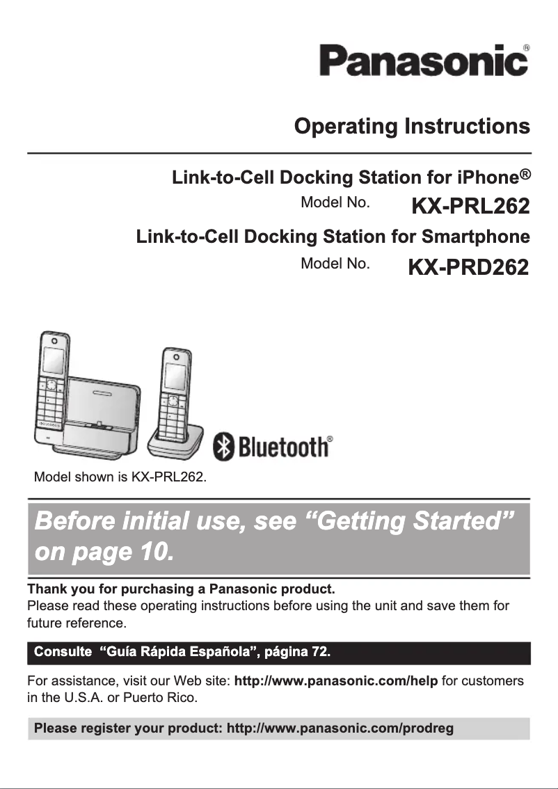 Página 1 del manual Manual de usuario Panasonic KX-PRL262W