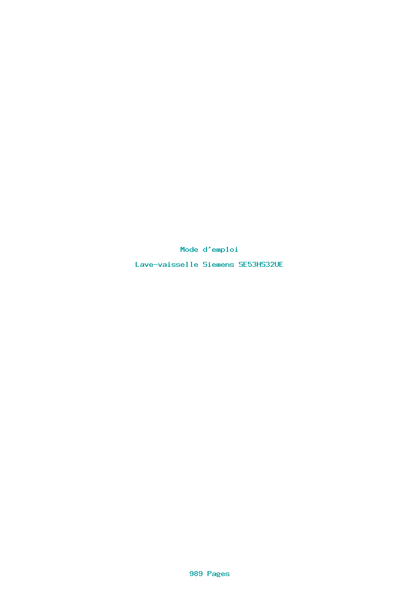 Page 1 de la notice Mode d'emploi Siemens SE53HS32UE