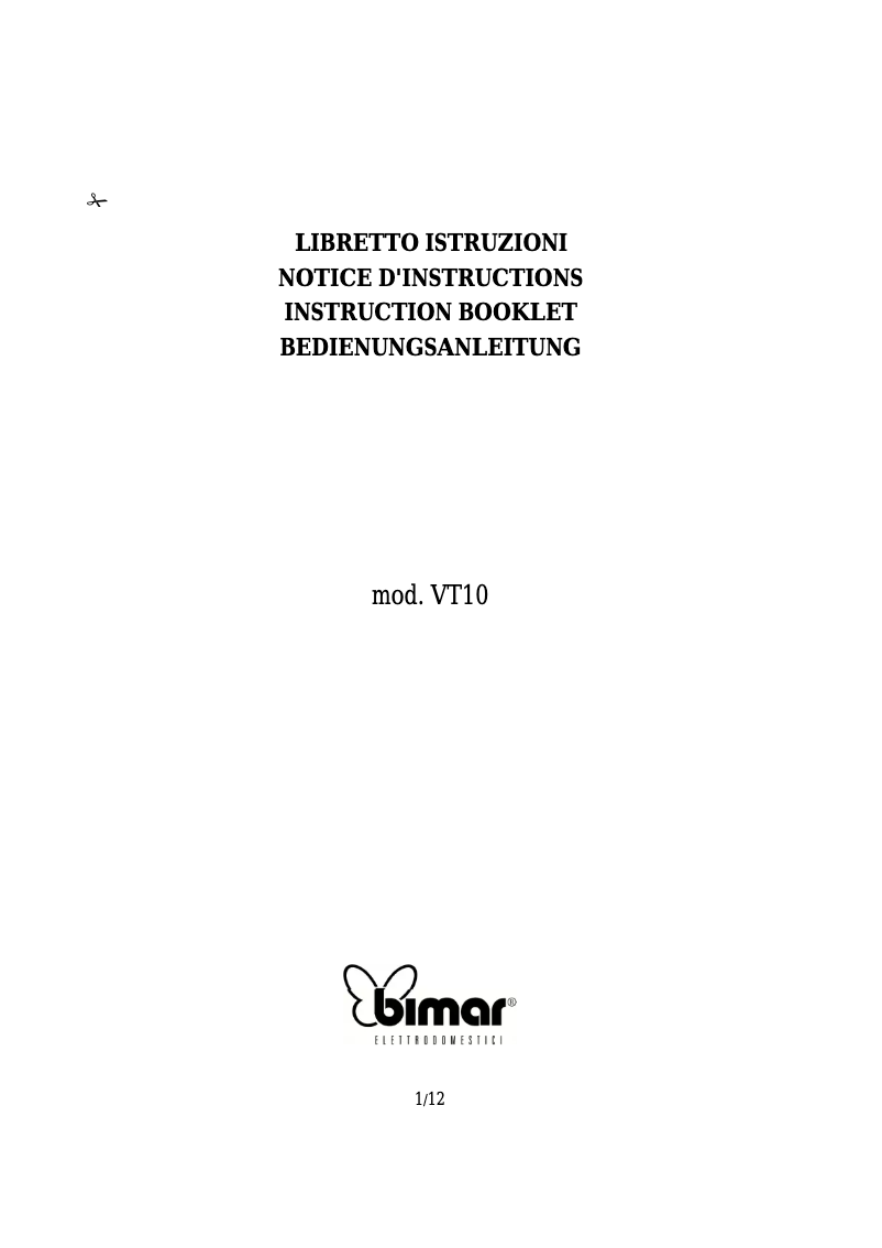 Página 1 del manual Manual de usuario Bimar VT10
