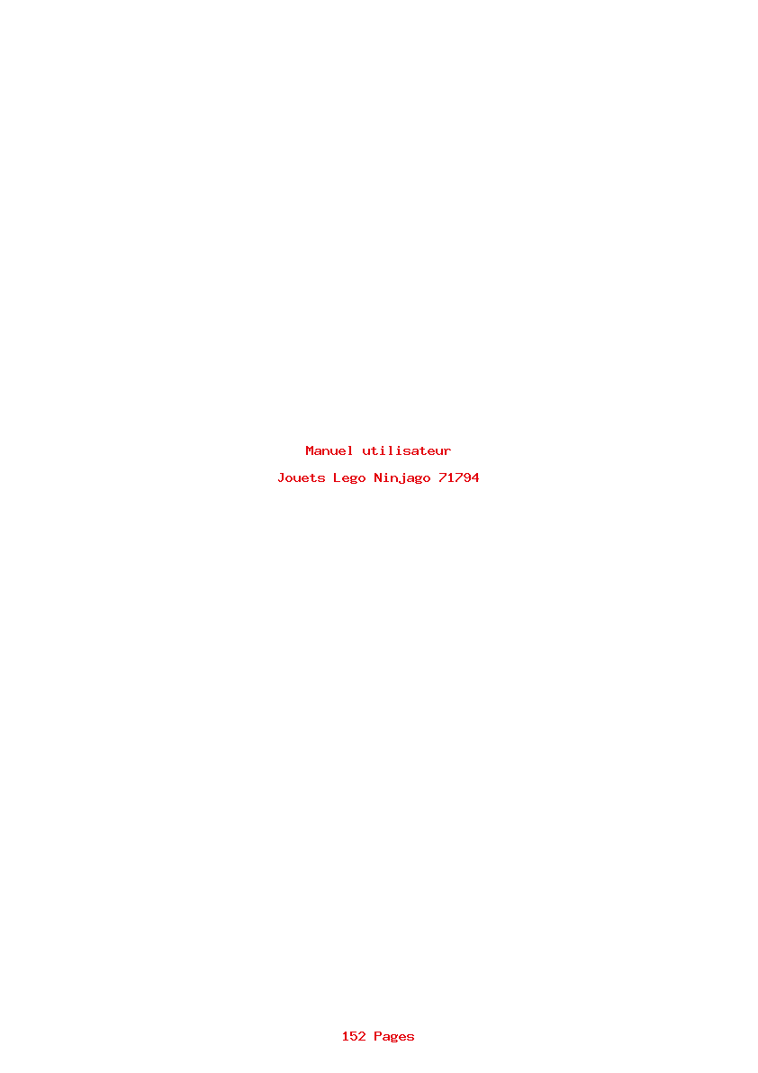 Page 1 de la notice Manuel utilisateur Lego Ninjago 71794