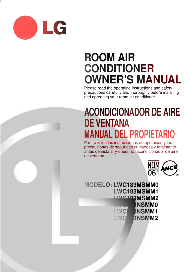 Page 1 of the manual User Manual LG LWC243NSMM0