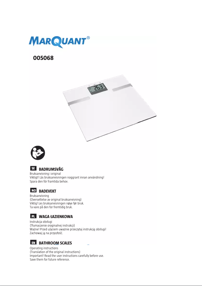 Page 1 de la notice Manuel utilisateur Marquant 005-068