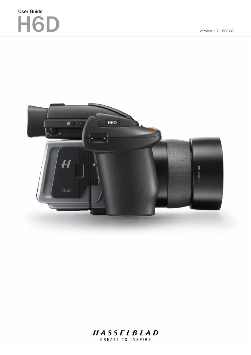 Page 1 of the manual User Manual Hasselblad H6D