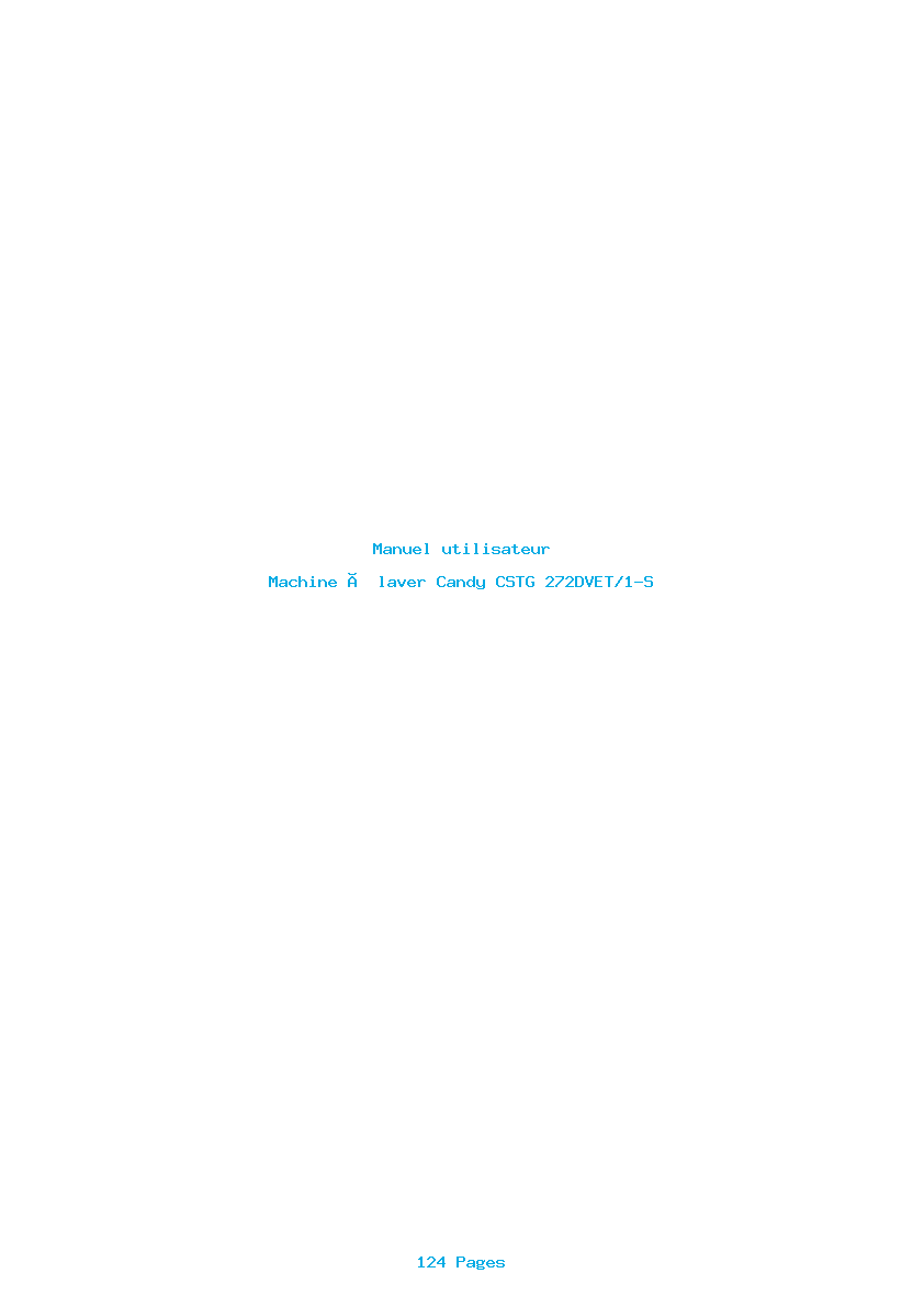 Page 1 de la notice Manuel utilisateur Candy CSTG 272DVET/1-S