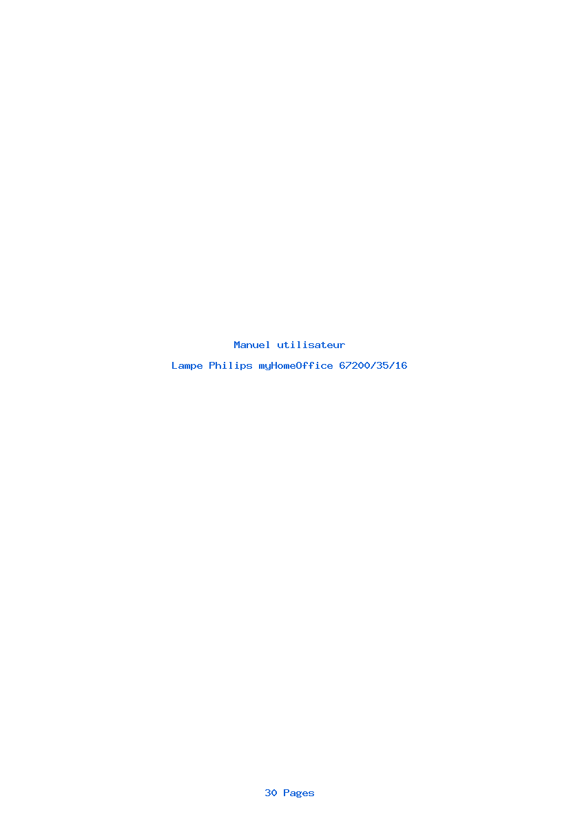 Page 1 de la notice Manuel utilisateur Philips myHomeOffice 67200/35/16