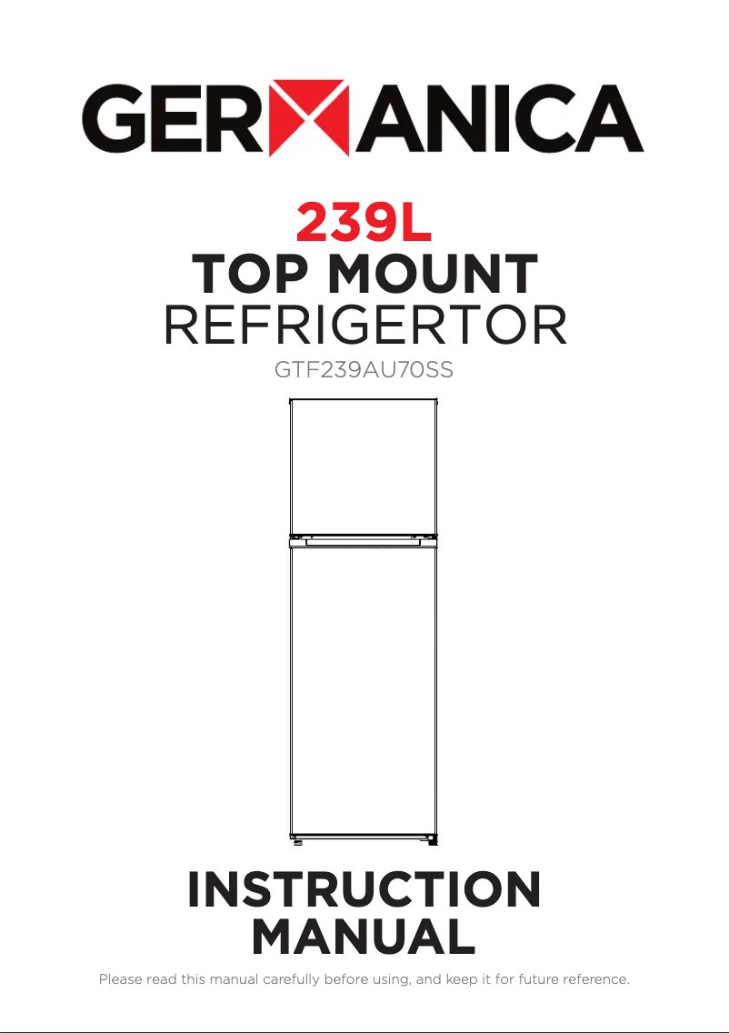 Page 1 de la notice Manuel utilisateur Germanica GTF239AU70SS