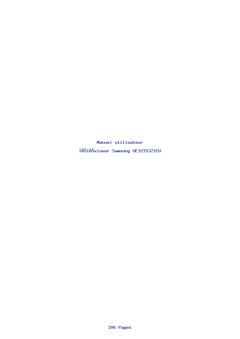 Page 1 de la notice Manuel utilisateur Samsung UE32T5372CU