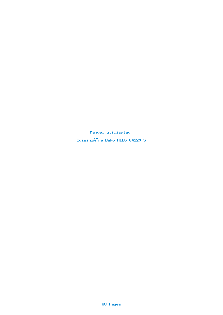Page 1 de la notice Manuel utilisateur Beko HILG 64220 S