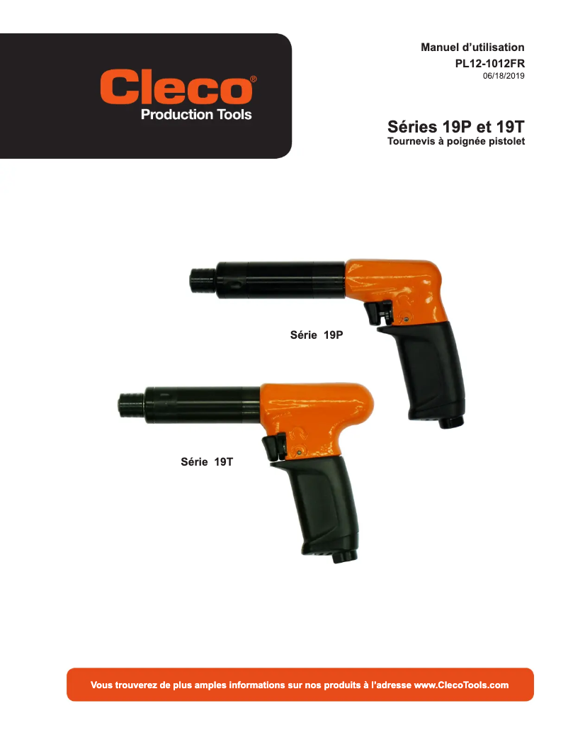 Page 1 of the manual User Manual Cleco 19PTS04Q