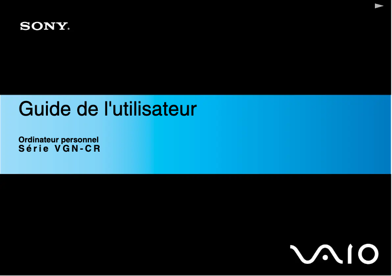 Page n°1 - Manuel utilisateur Sony Vaio VGN-CR29XN