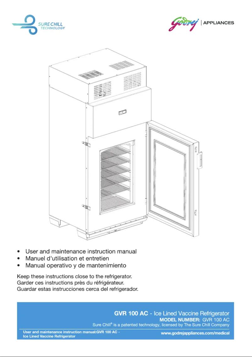 Page 1 de la notice Manuel utilisateur Godrej GVR 100AC