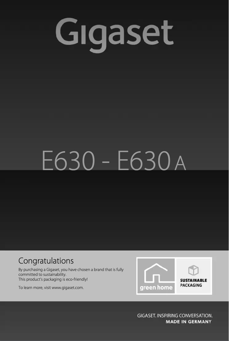 Página nº 1 - Manual de usuario Siemens Gigaset E630A