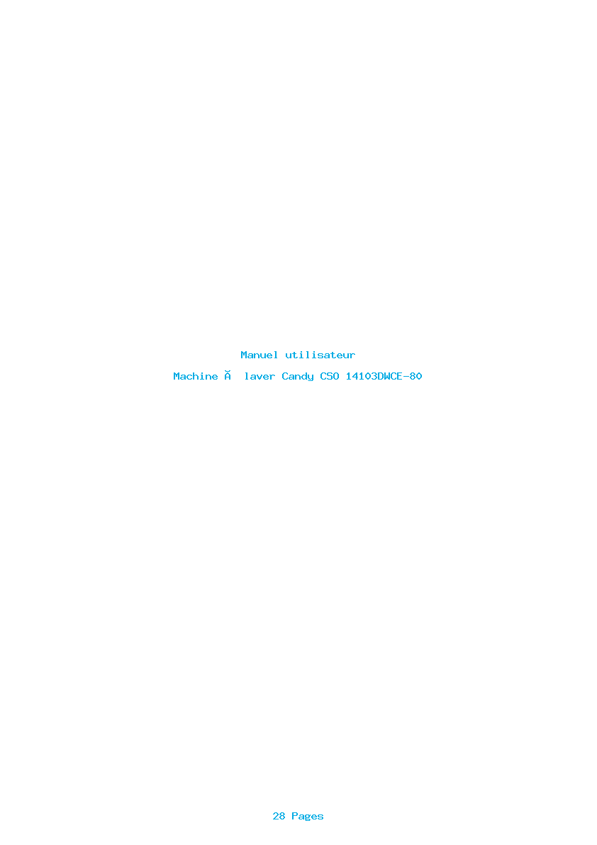 Page 1 de la notice Manuel utilisateur Candy CSO 14103DWCE-80