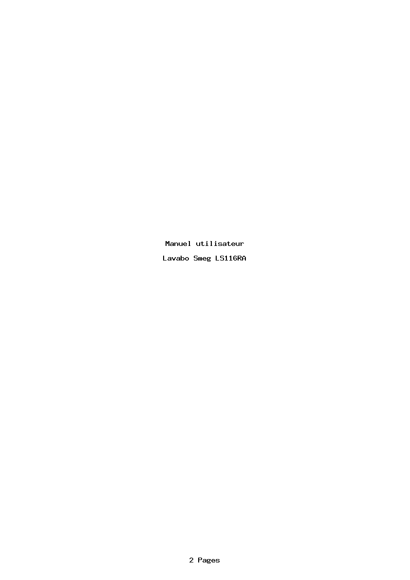 Page 1 de la notice Manuel utilisateur Smeg LS116RA