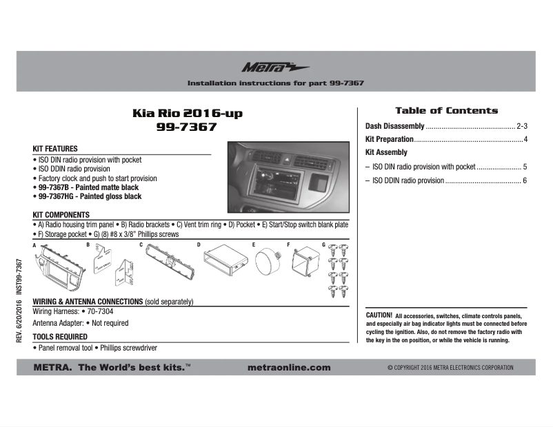 Página 1 del manual Manual de usuario Metra 99-7367B