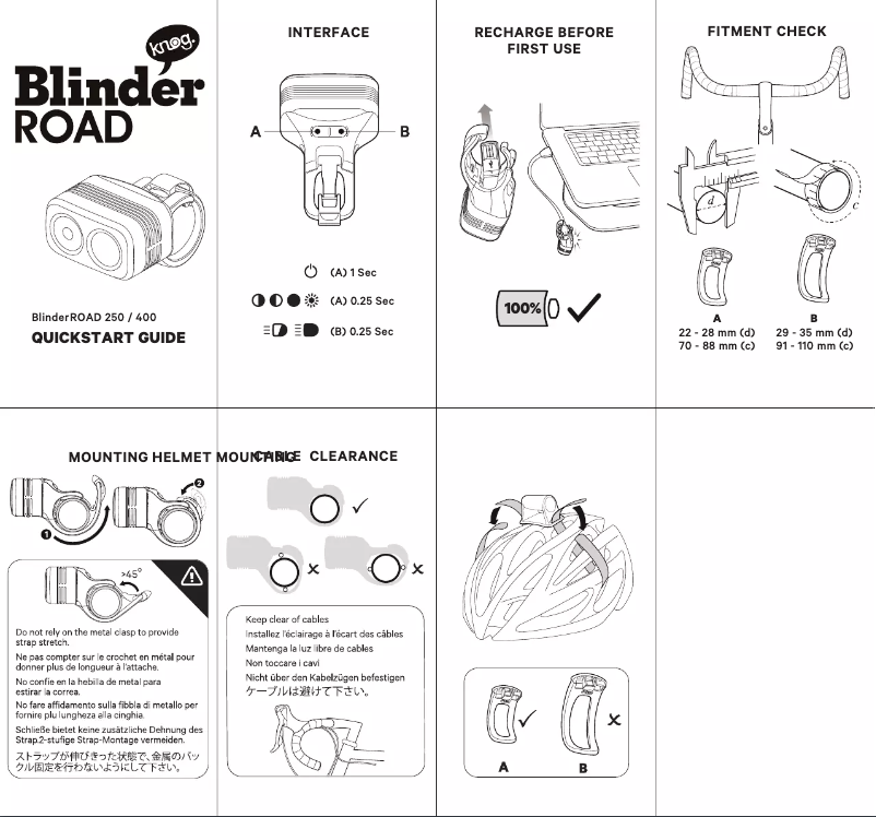 Página 1 del manual Manual de instrucciones Knog Blinder Road 400