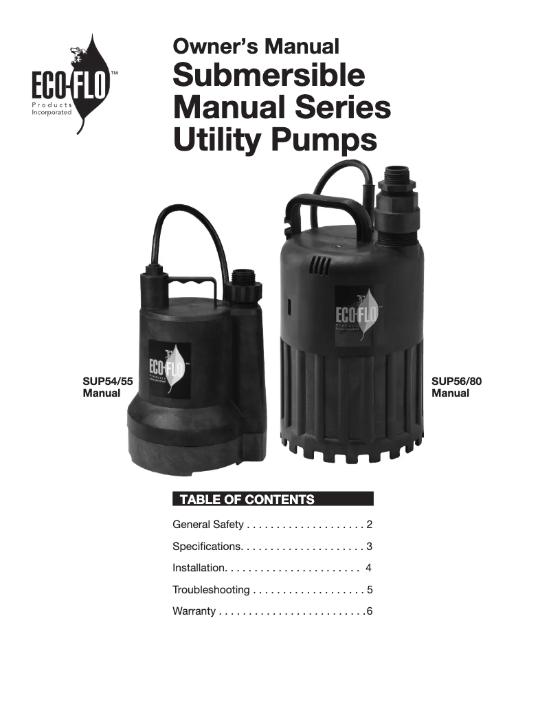 Page 1 of the manual User Manual Eco-Flo EMRY-4768743