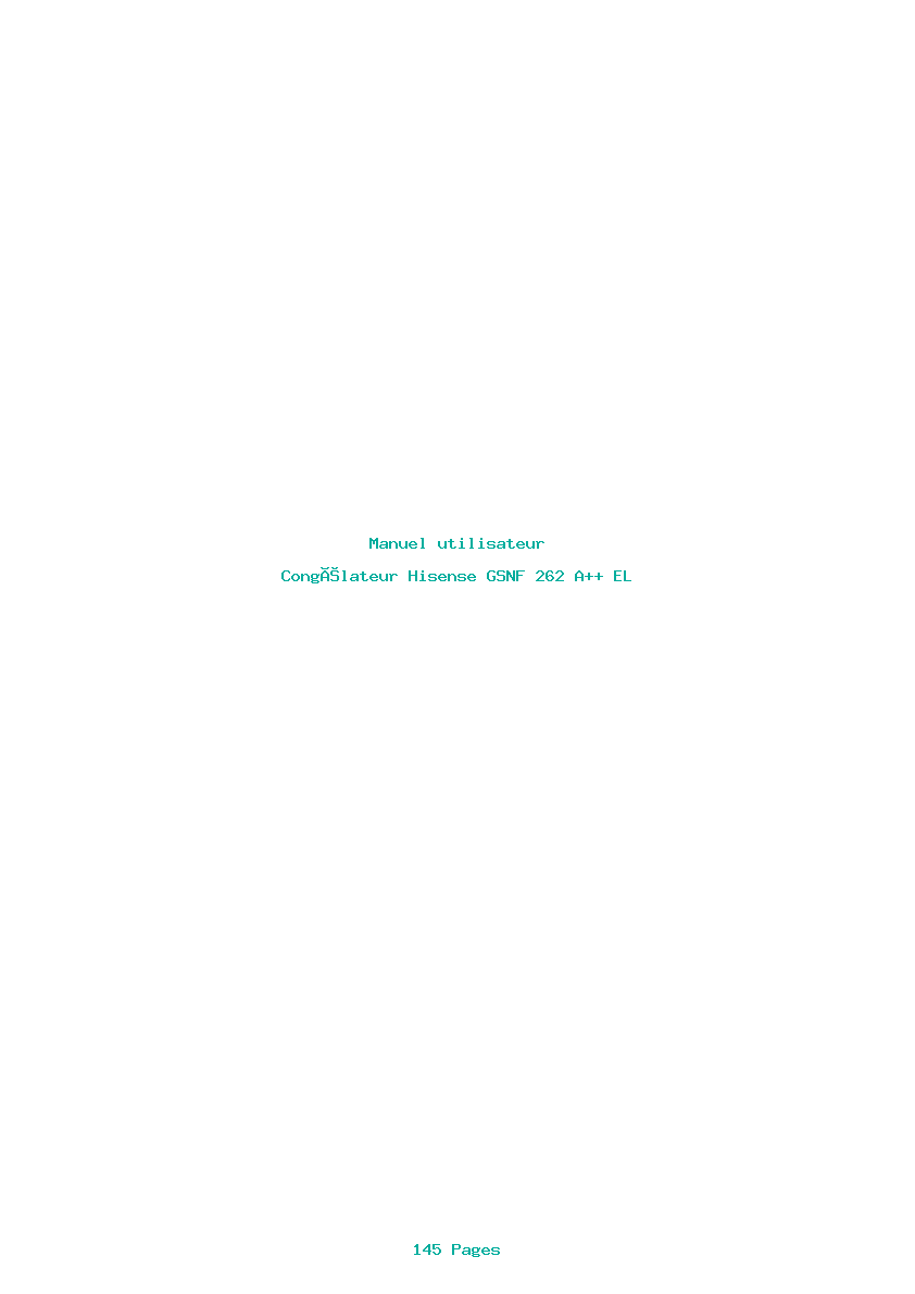 Page 1 de la notice Manuel utilisateur Hisense GSNF 262 A++ EL