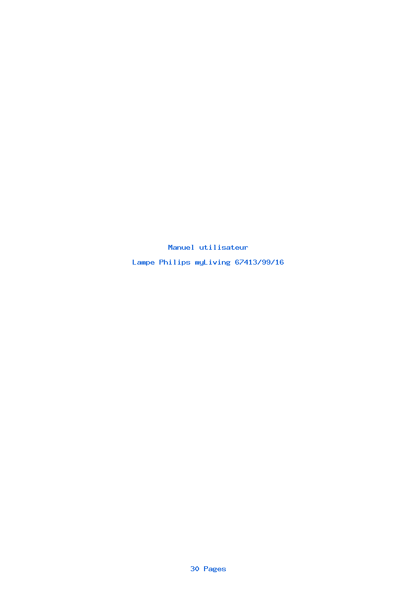 Page 1 de la notice Manuel utilisateur Philips myLiving 67413/99/16