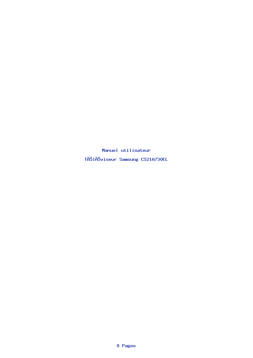 Page 1 de la notice Manuel utilisateur Samsung CS21A730EL