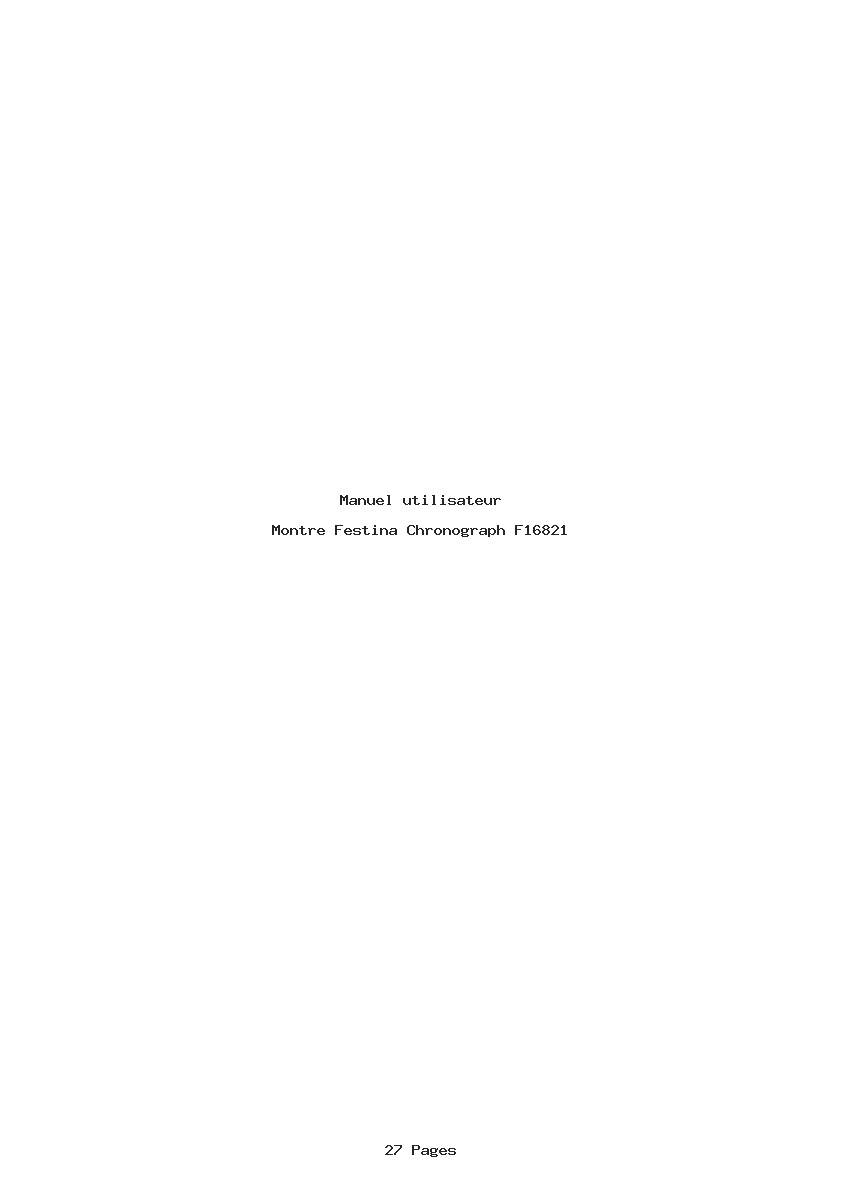 Page 1 de la notice Manuel utilisateur Festina Chronograph F16821