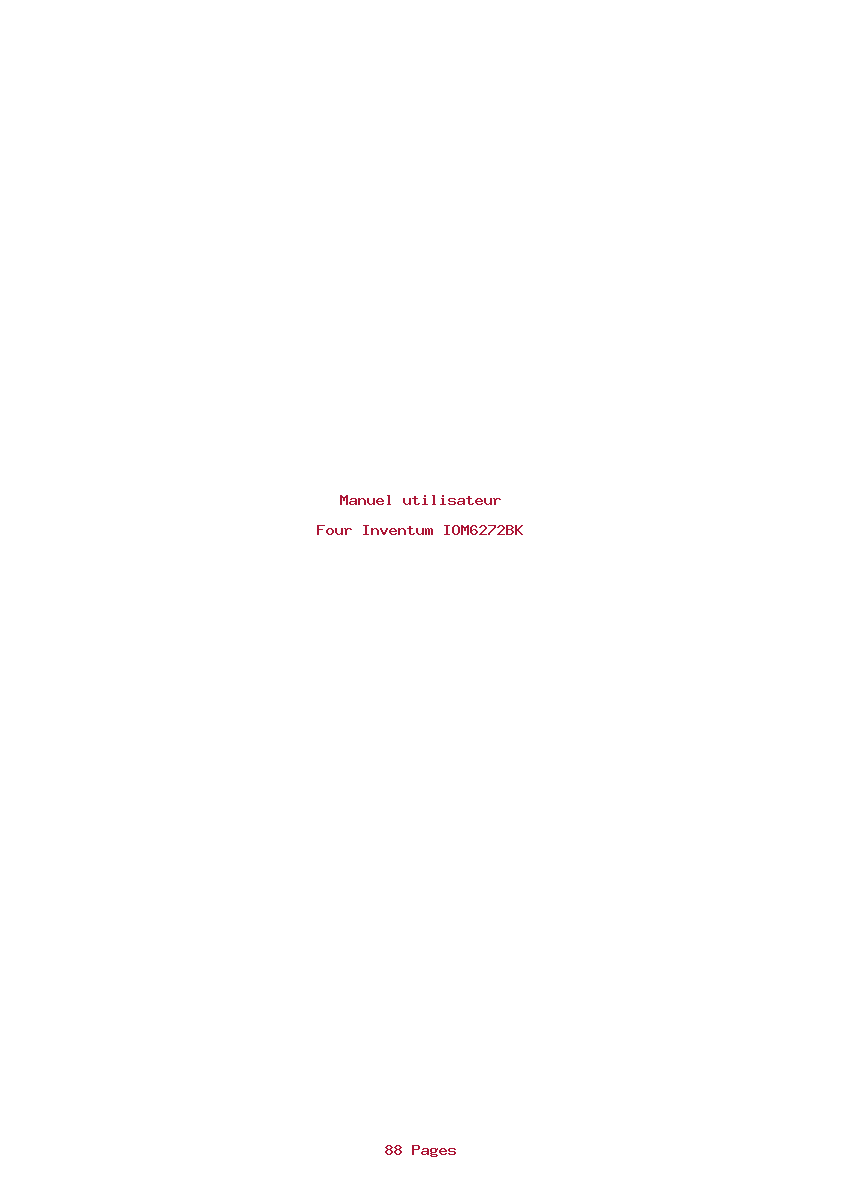 Page 1 de la notice Manuel utilisateur Inventum IOM6272BK