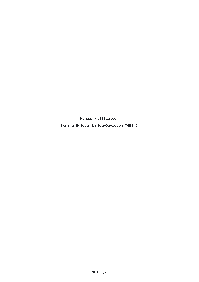 Page 1 de la notice Manuel utilisateur Bulova Harley-Davidson 78B146