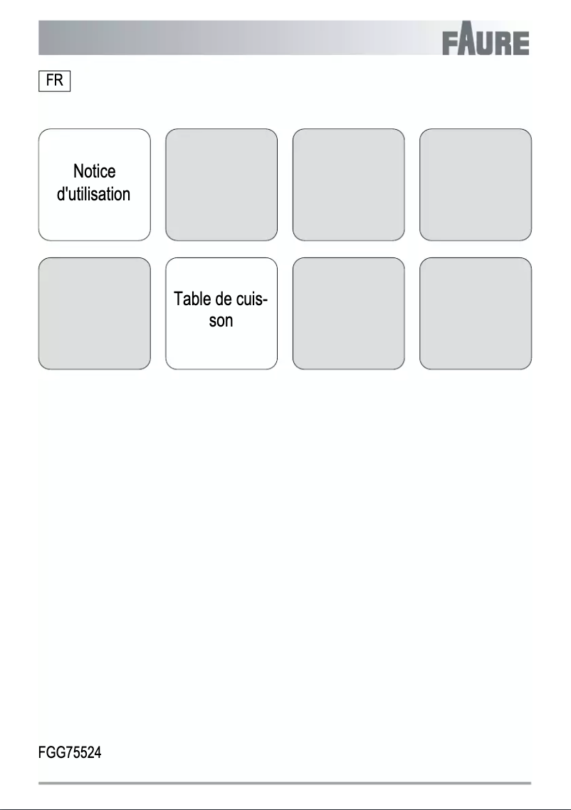 Page 1 de la notice Manuel utilisateur Faure FGG75524XA