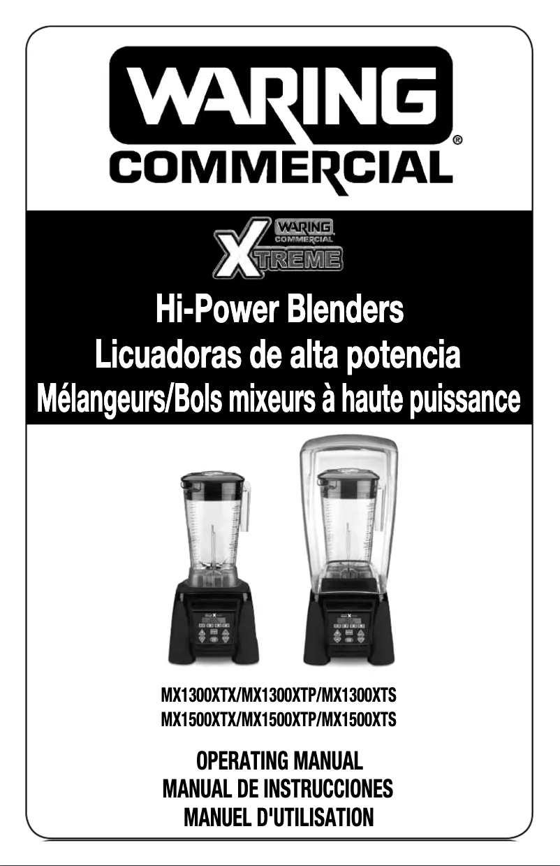 Página 1 del manual Manual de instrucciones Waring Commercial MX1300XTX
