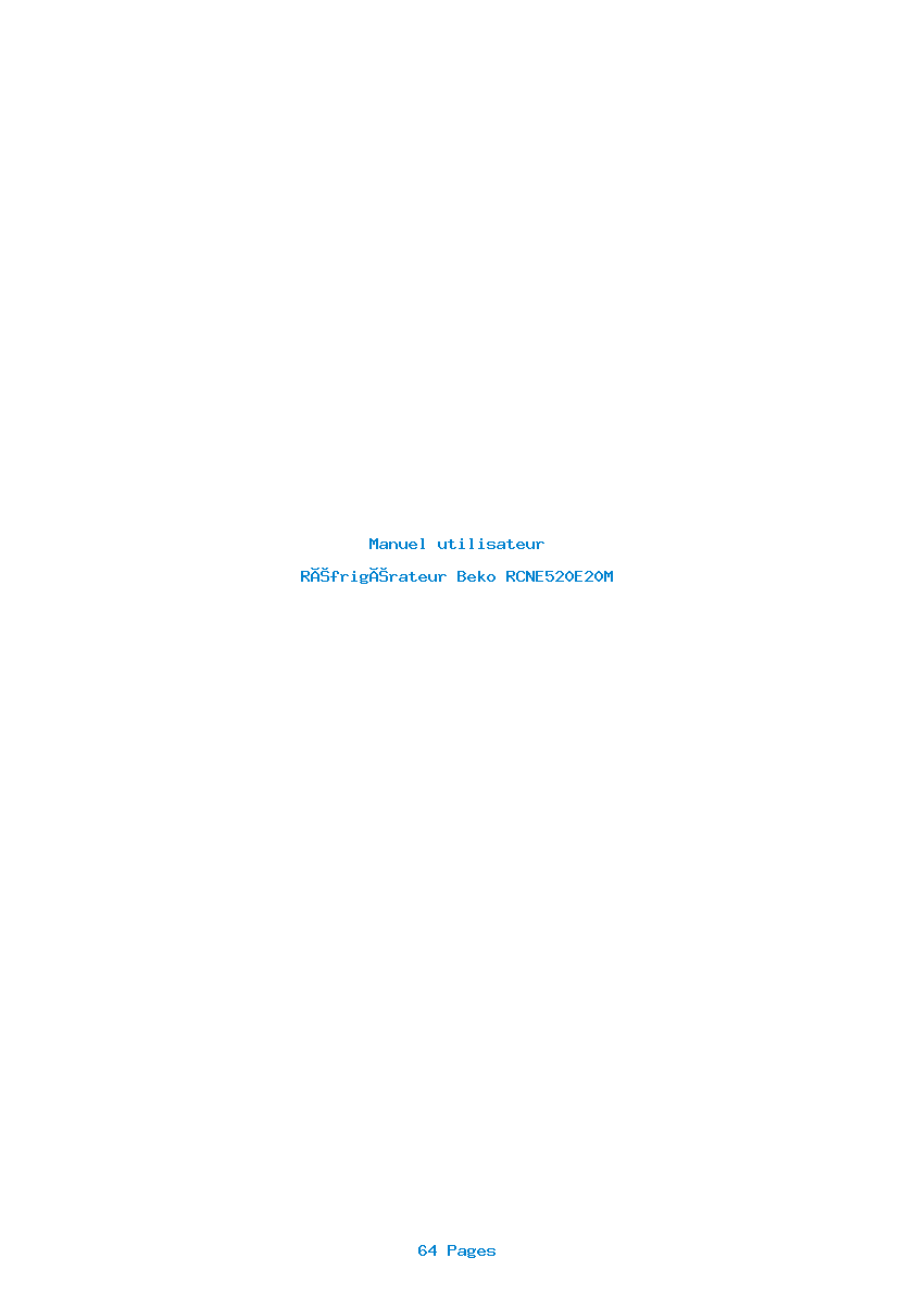Page 1 de la notice Manuel utilisateur Beko RCNE520E20M