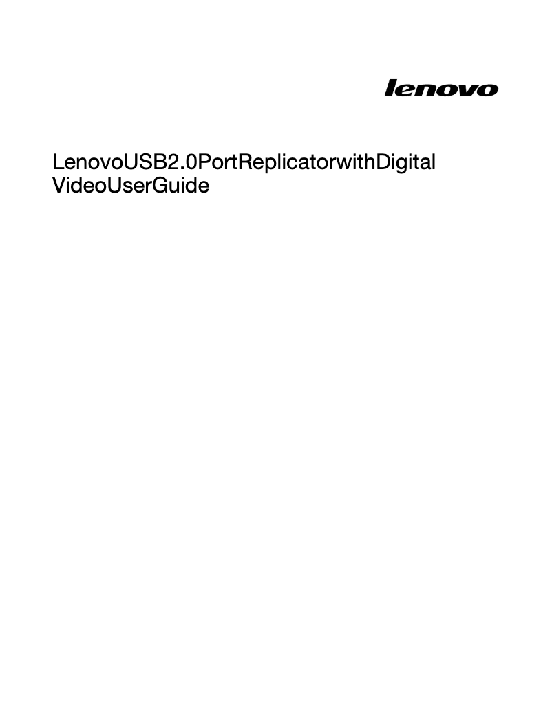 Page 1 de la notice Manuel utilisateur Lenovo USB 2.0 Port Replicator
