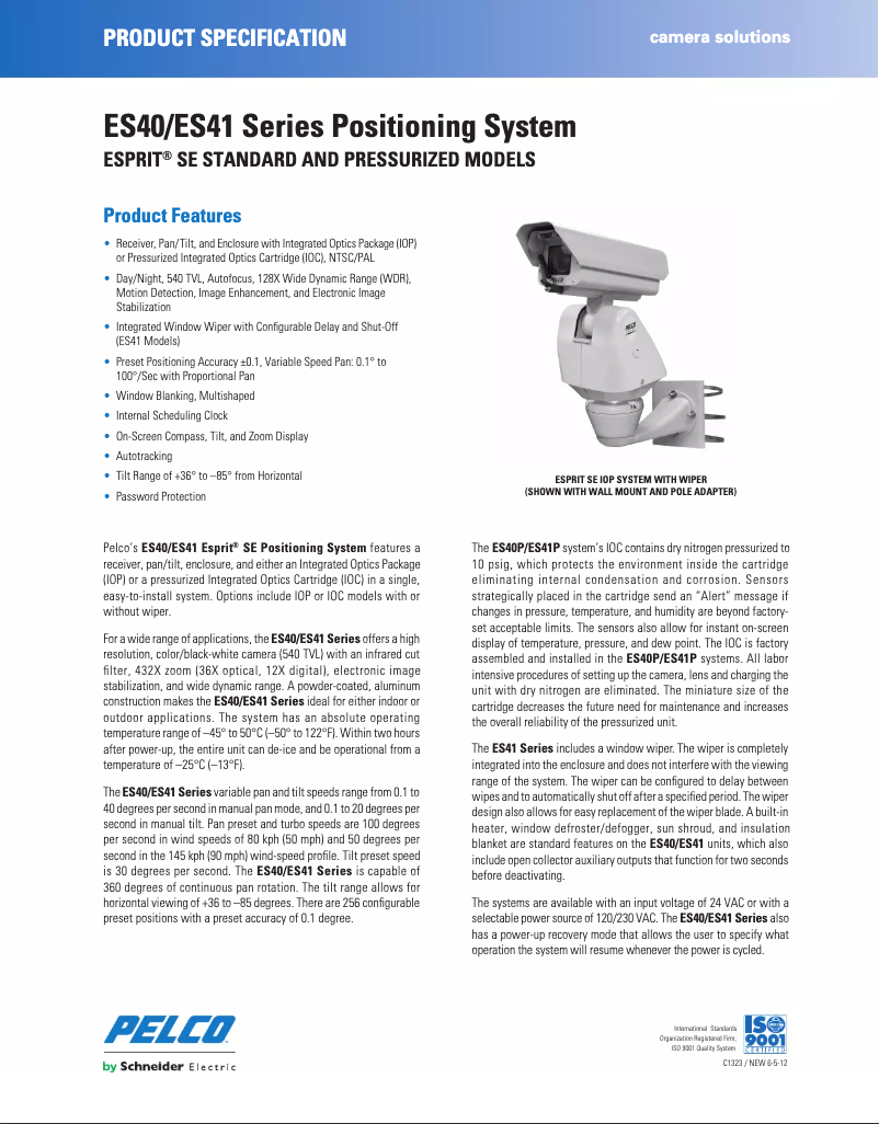 Page 1 de la notice Manuel utilisateur Pelco Esprit ES41