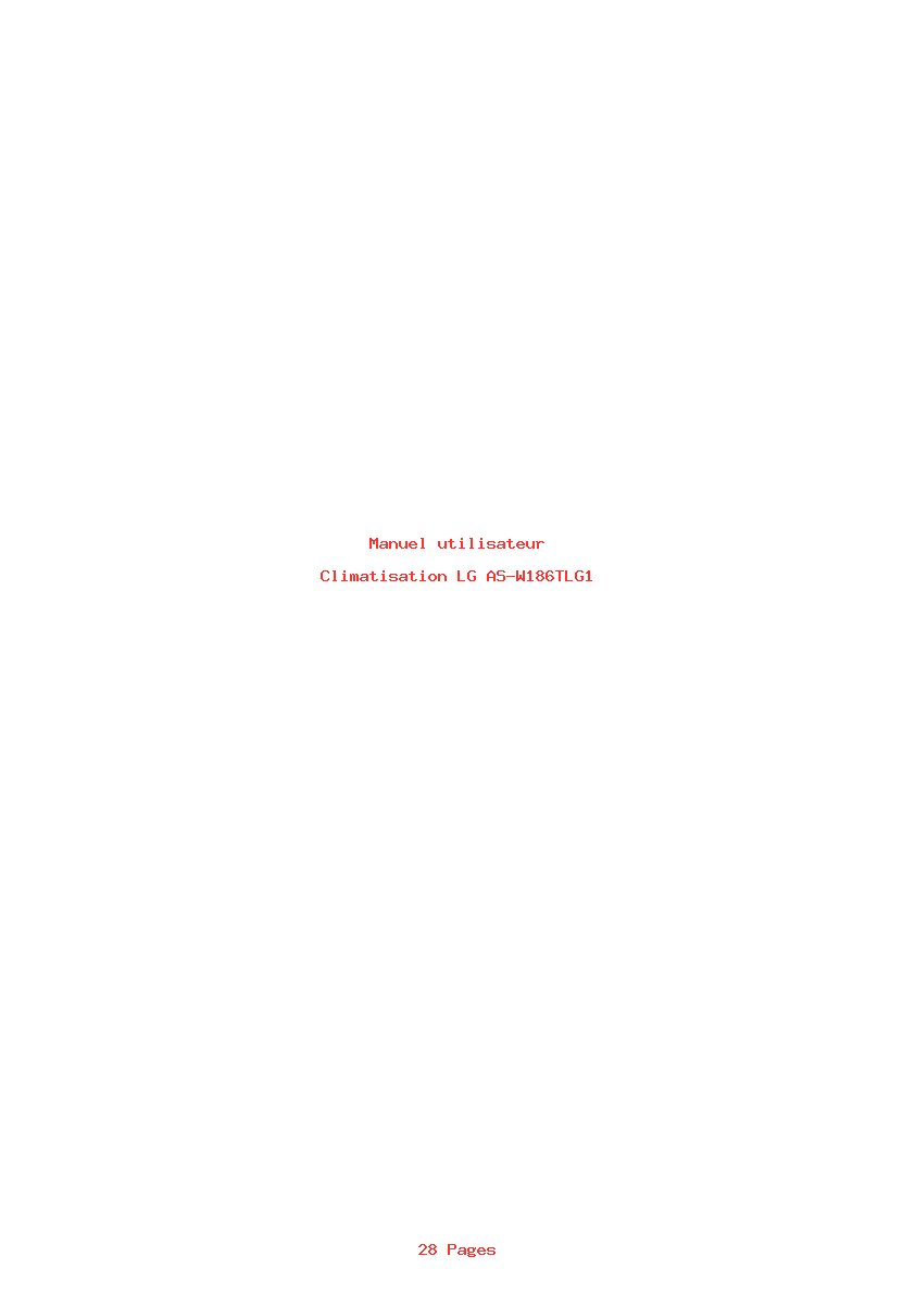 Page 1 de la notice Manuel utilisateur LG AS-W186TLG1