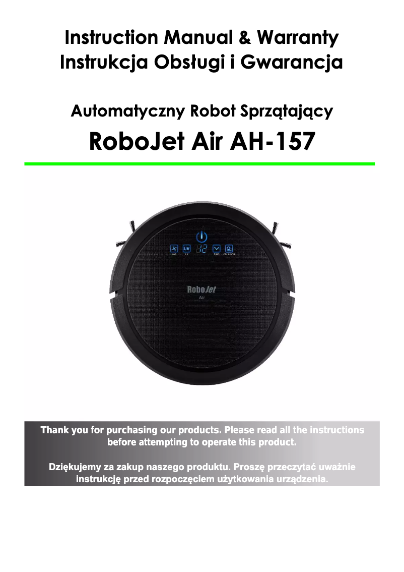 Página 1 del manual Manual de usuario RoboJet Air AH-157