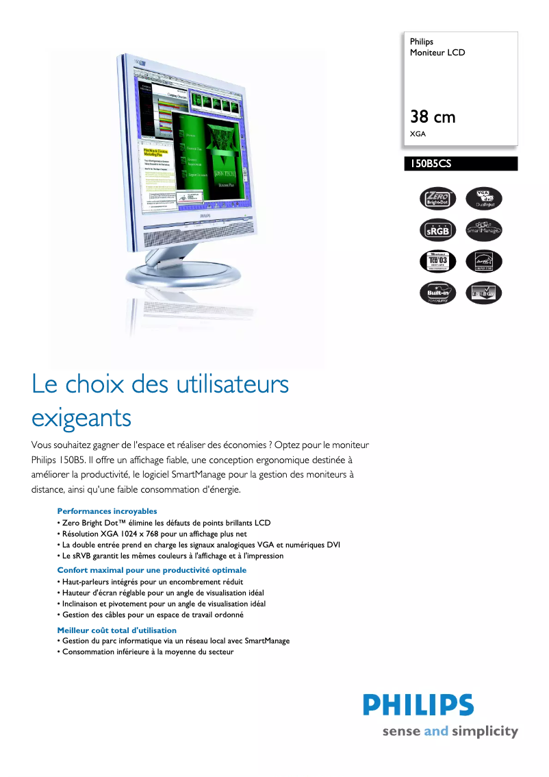 Page n°1 - Fiche technique Philips 150B5CS