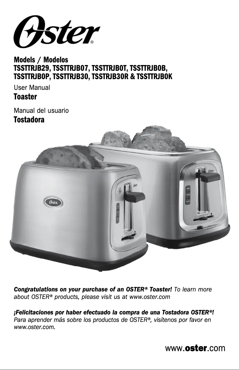 Page 1 de la notice Manuel utilisateur Oster TSSTTRJB30